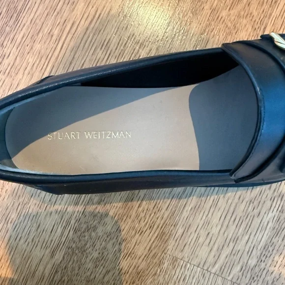 Women’s Stuart Weitzman Black lug sole Leather Loafers size 9 - Picture 2 of 7